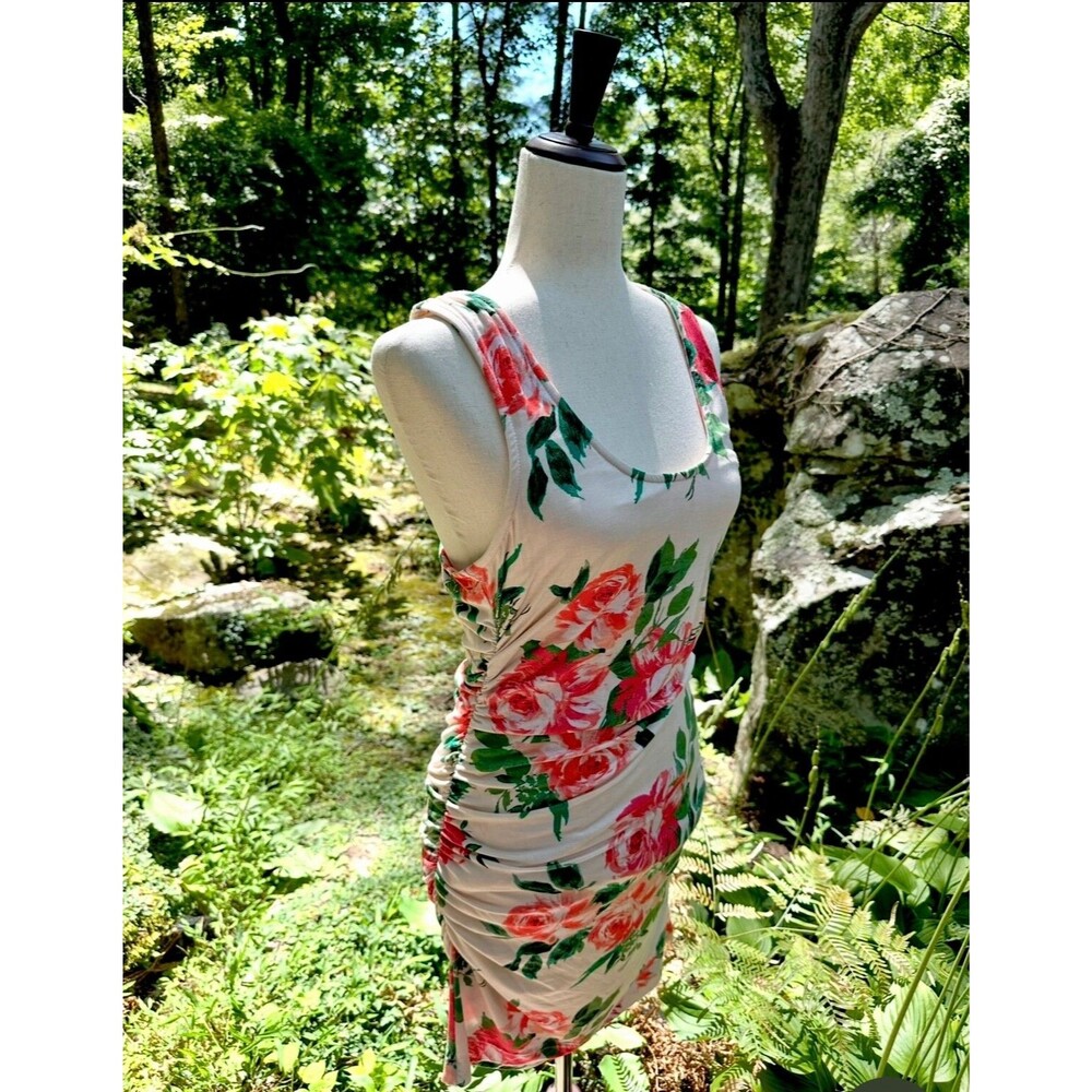 Daily Practice for Anthropologie Eureka Dress Sz M Medium, Bodycon Ruched Floral